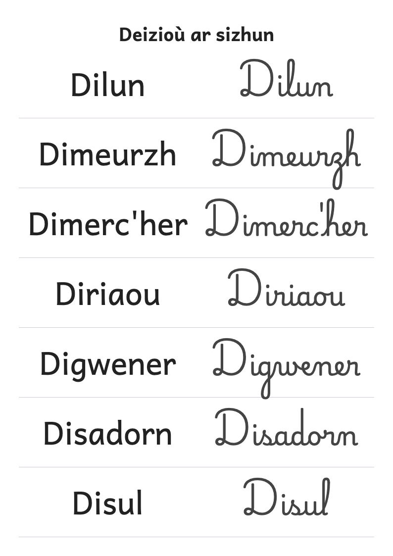 Rakwel, pajenn 1 : Skritell deizioù ar sizhun e skript hag e a-stag (CP)