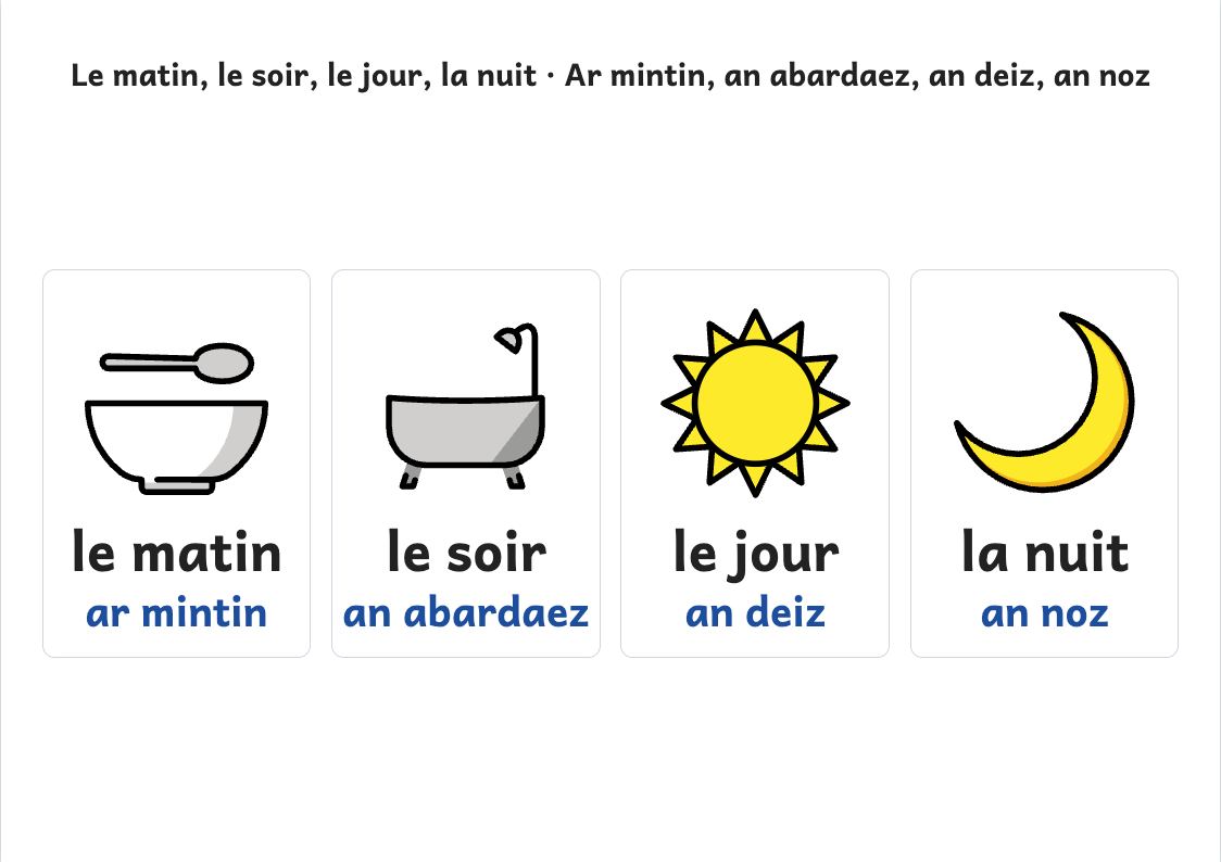 Aperçu, page 1 : Affiche : le matin, le soir, le jour et la nuit