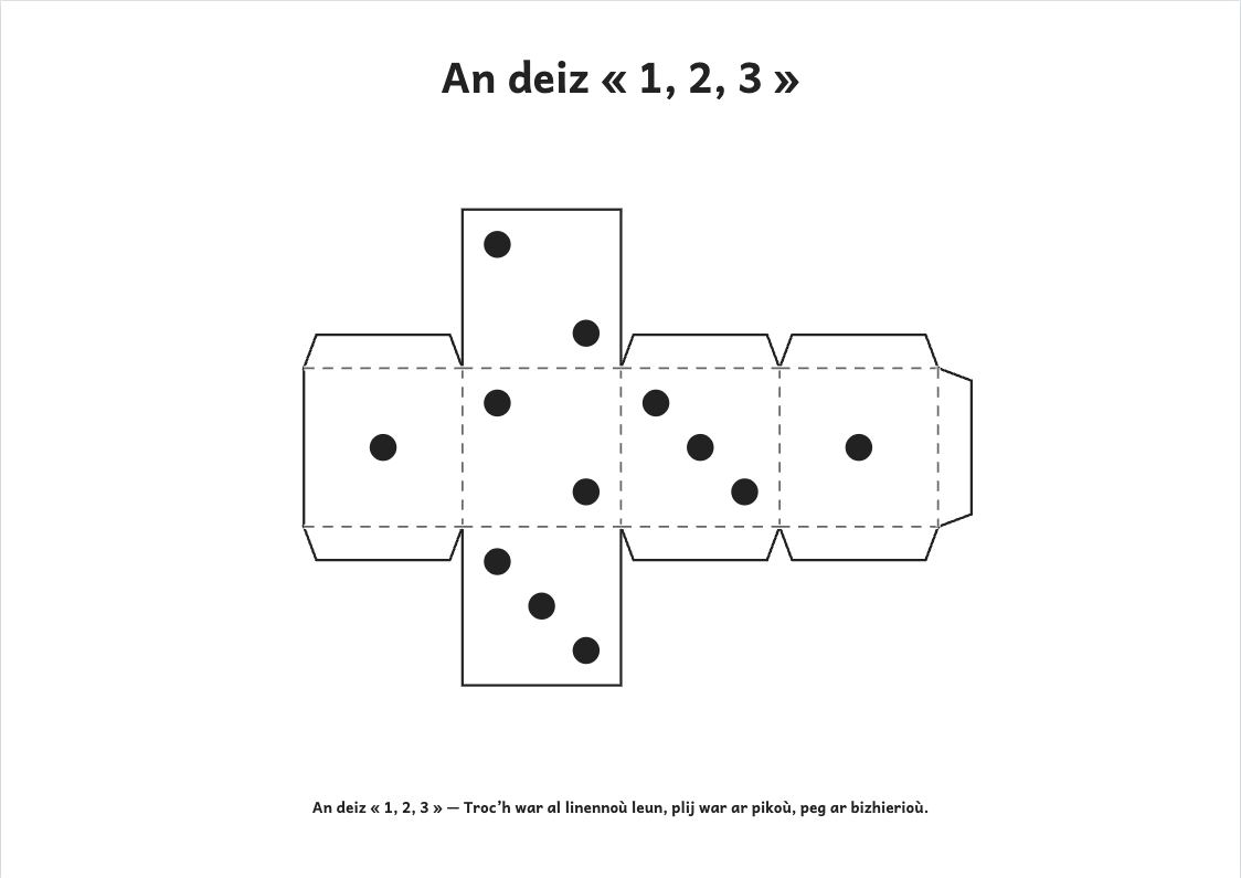 Rakwel, pajenn 2 : An deizioù da blegañ : boutin, « 1, 2, 3 » ha « + / − »