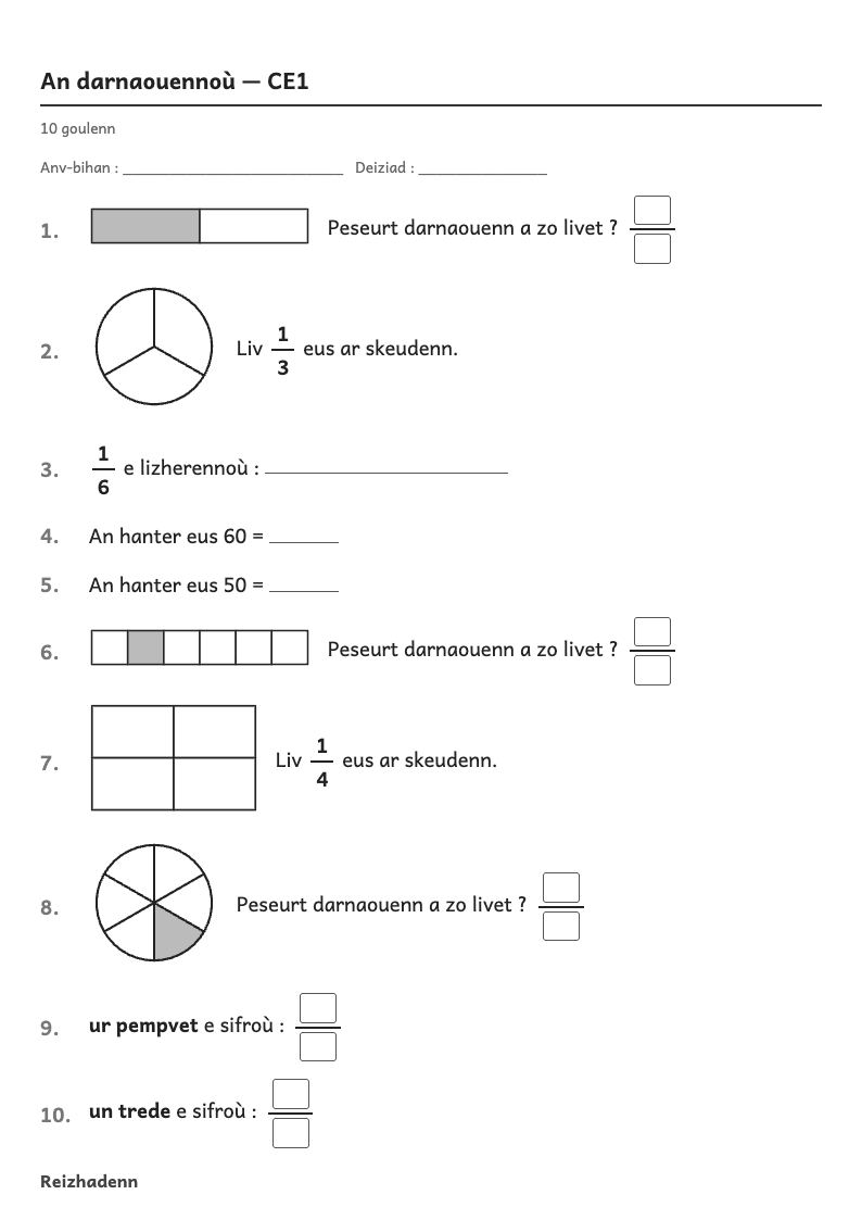 Rakwel, pajenn 1 : An darnaouennoù