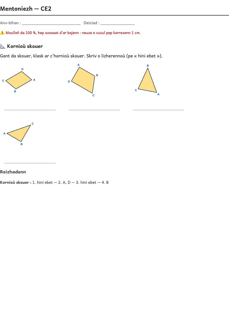 Rakwel, pajenn 1 : Géométrie — Repérer et tracer un angle droit avec l’équerre